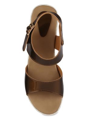 brown faux leather back strap sandals - 15213370 - Standard Image - 4