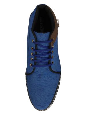 blue synthetic lace up sneakers - 15213790 - Standard Image - 4