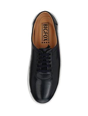 blue leatherette lace up sneakers - 15213792 - Standard Image - 4