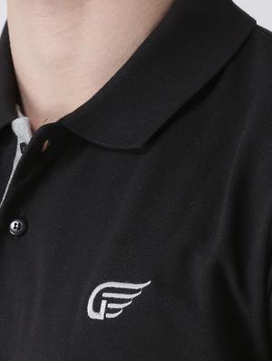black cotton blend polo t-shirt - 15213913 - Standard Image - 4