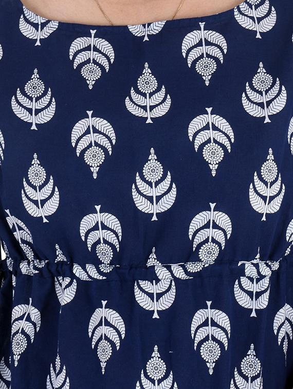 blue cotton a-line kurti - 15216096 - Zoom Image - 4