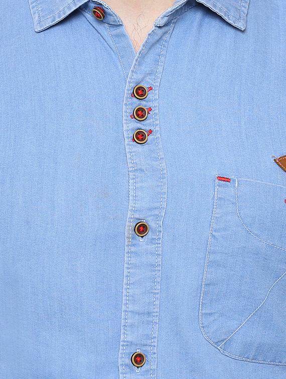 blue denim casual shirt - 15217363 - Zoom Image - 4