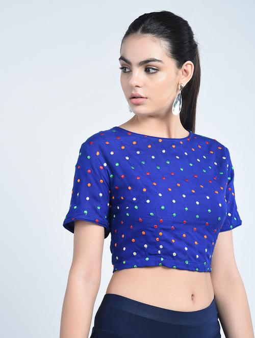 Multi thread embroidered blouse - 15217417 - Standard Image - 1