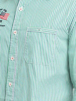 green cotton casual shirt - 15218115 - Standard Image - 4
