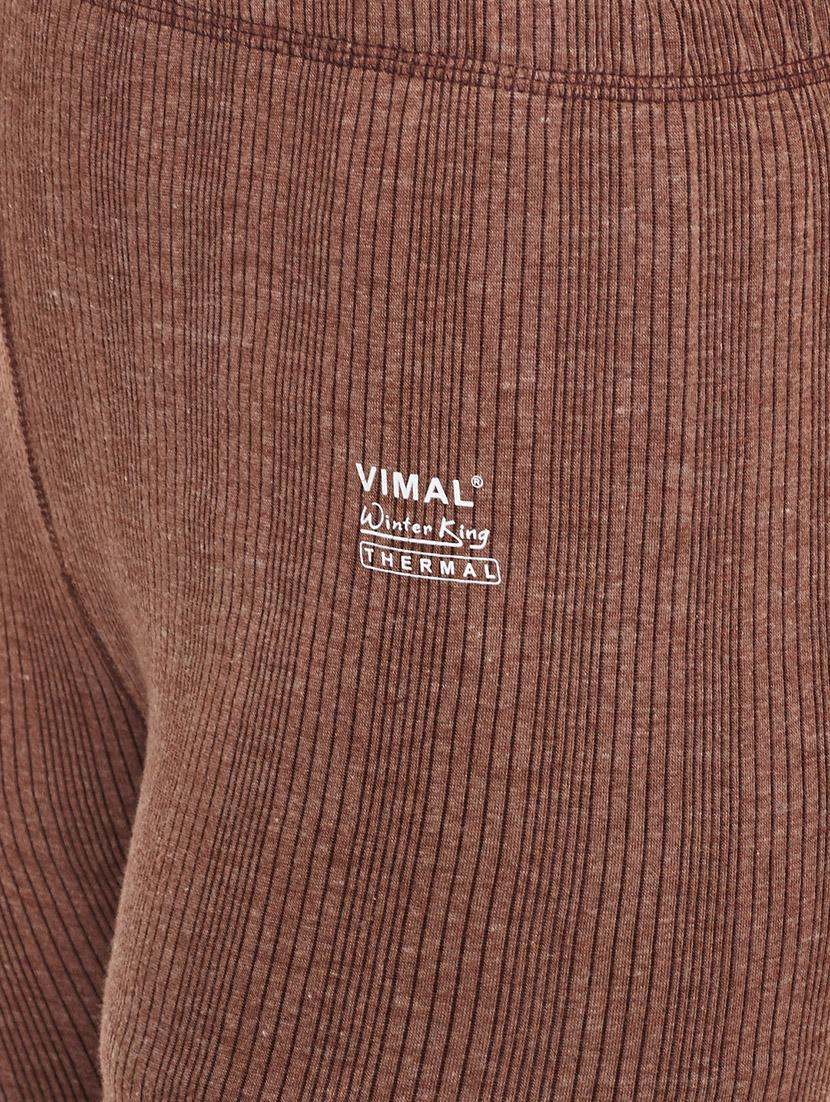 set of 2 brown cotton thermal bottom - 15218380 - Zoom Image - 4