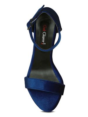 navy leatherette ankle strap sandals - 15219214 - Standard Image - 4