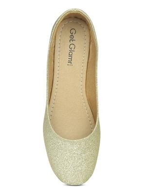 gold leatherette slip on ballerina - 15221020 - Standard Image - 4