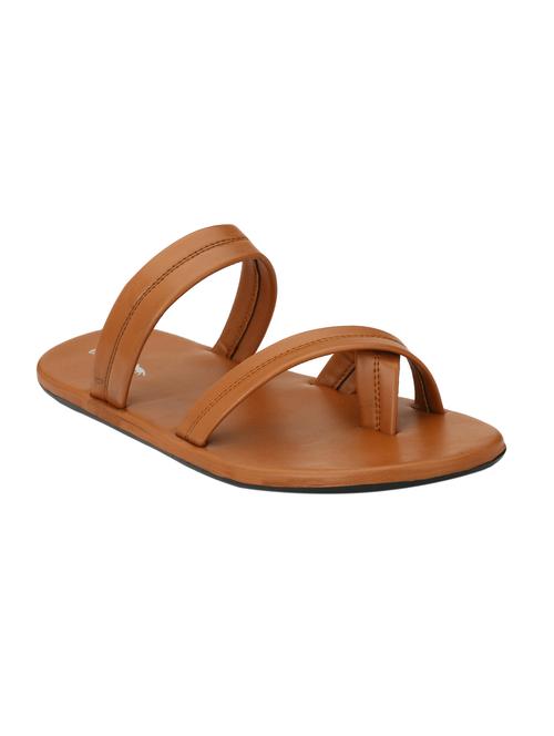 tan leatherette slip on slipper - 15221161 - Standard Image - 1