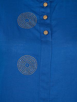 blue viscose straight kurta - 15221212 - Standard Image - 4