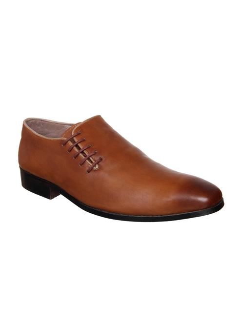 tan Leather lace-up oxford - 15222613 - Very Small Image - 1