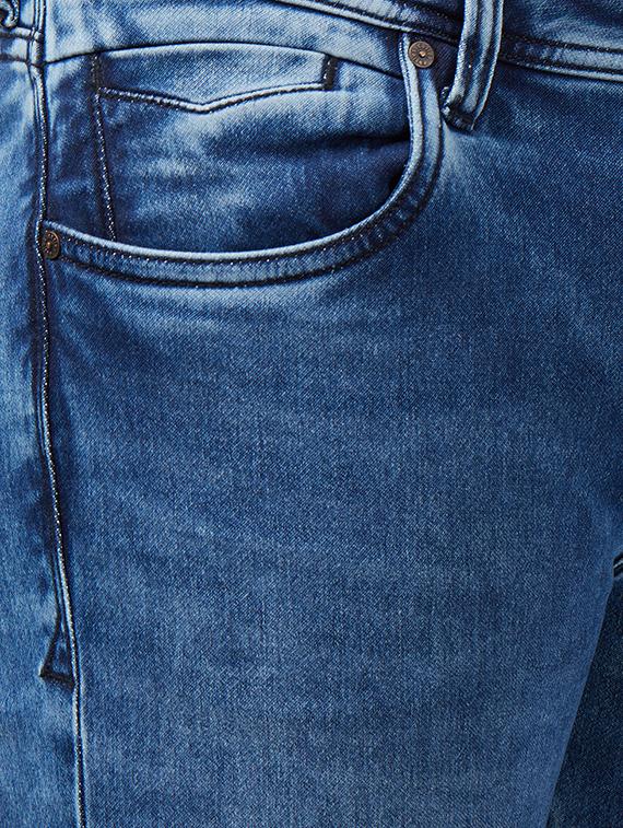 blue cotton washed jeans - 15222825 - Zoom Image - 4