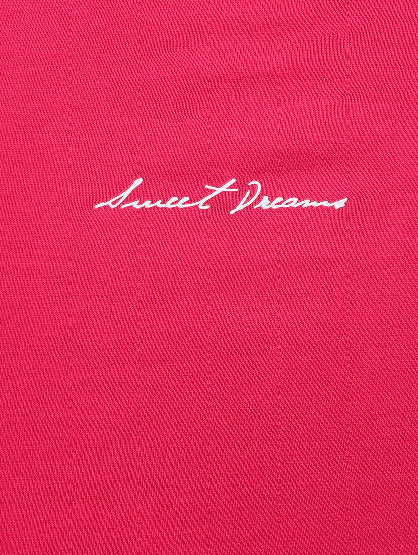 pink solid v neck tee - 15226493 - Zoom Image - 4