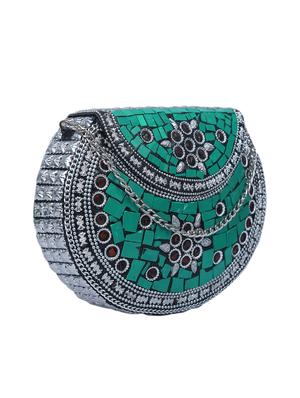 green metal box clutch - 15226841 - Standard Image - 4
