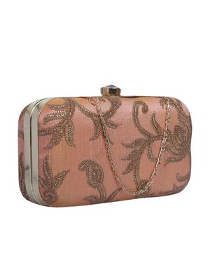 beige metal box clutch - 15226849 - Standard Image - 4