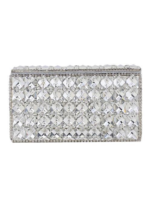 silver metal box clutch - 15227361 - Very Small Image - 1