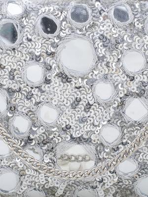 silver metal box clutch - 15227362 - Standard Image - 4