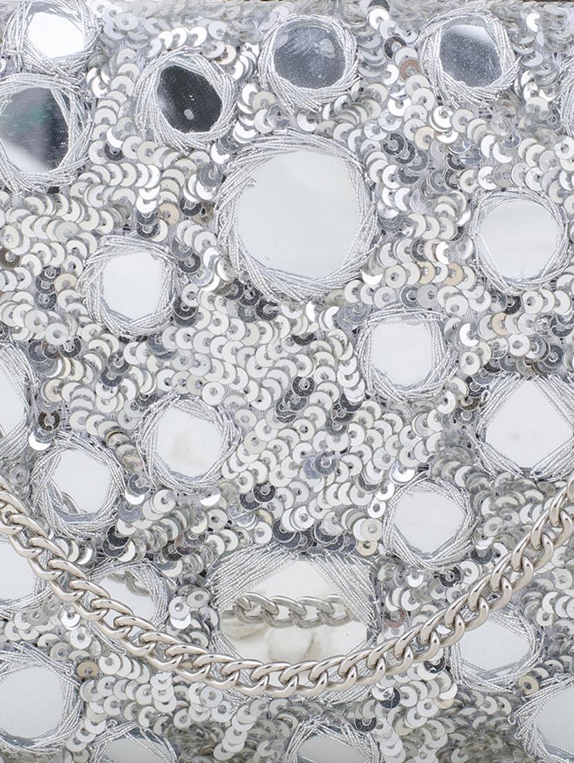 silver metal box clutch - 15227362 - Zoom Image - 4
