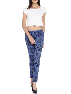 blue printed cotton jeggings - 15227582 - Standard Image - 4