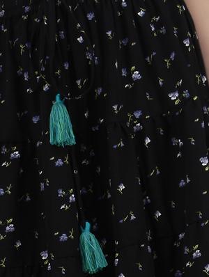 floral tassel draw-string skirt - 15228033 - Standard Image - 4