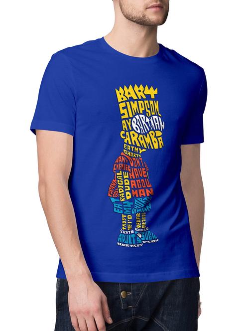 blue cotton blend front print tshirt - 15229211 - Standard Image - 1