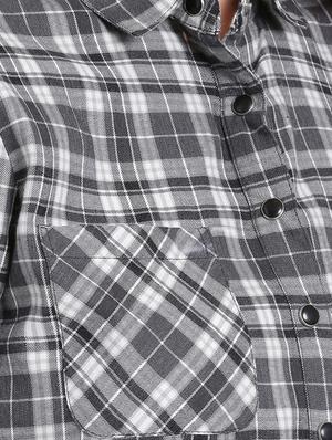 grey checkered cotton tunic - 15231265 - Standard Image - 4