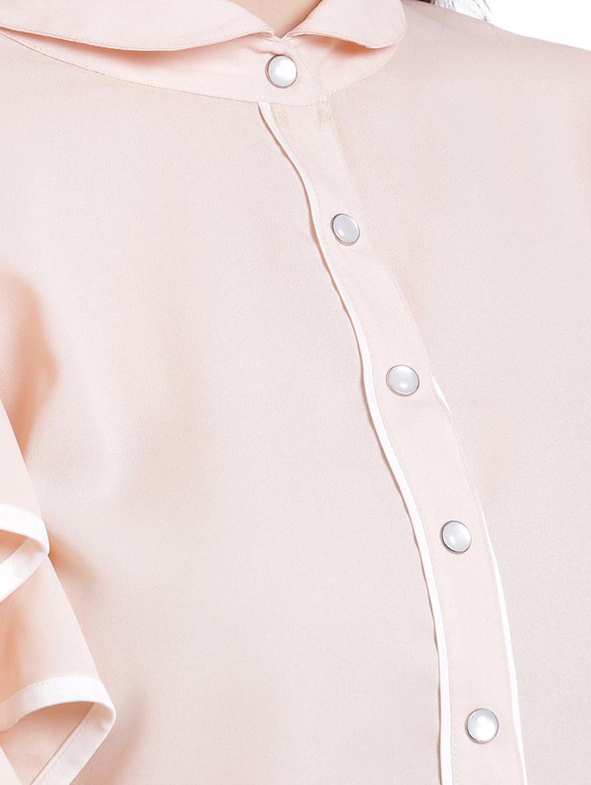pink solid ruffled shirt - 15231268 - Zoom Image - 4