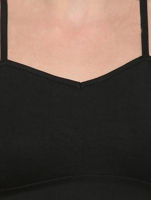 black solid cotton crop top - 15231294 - Standard Image - 4