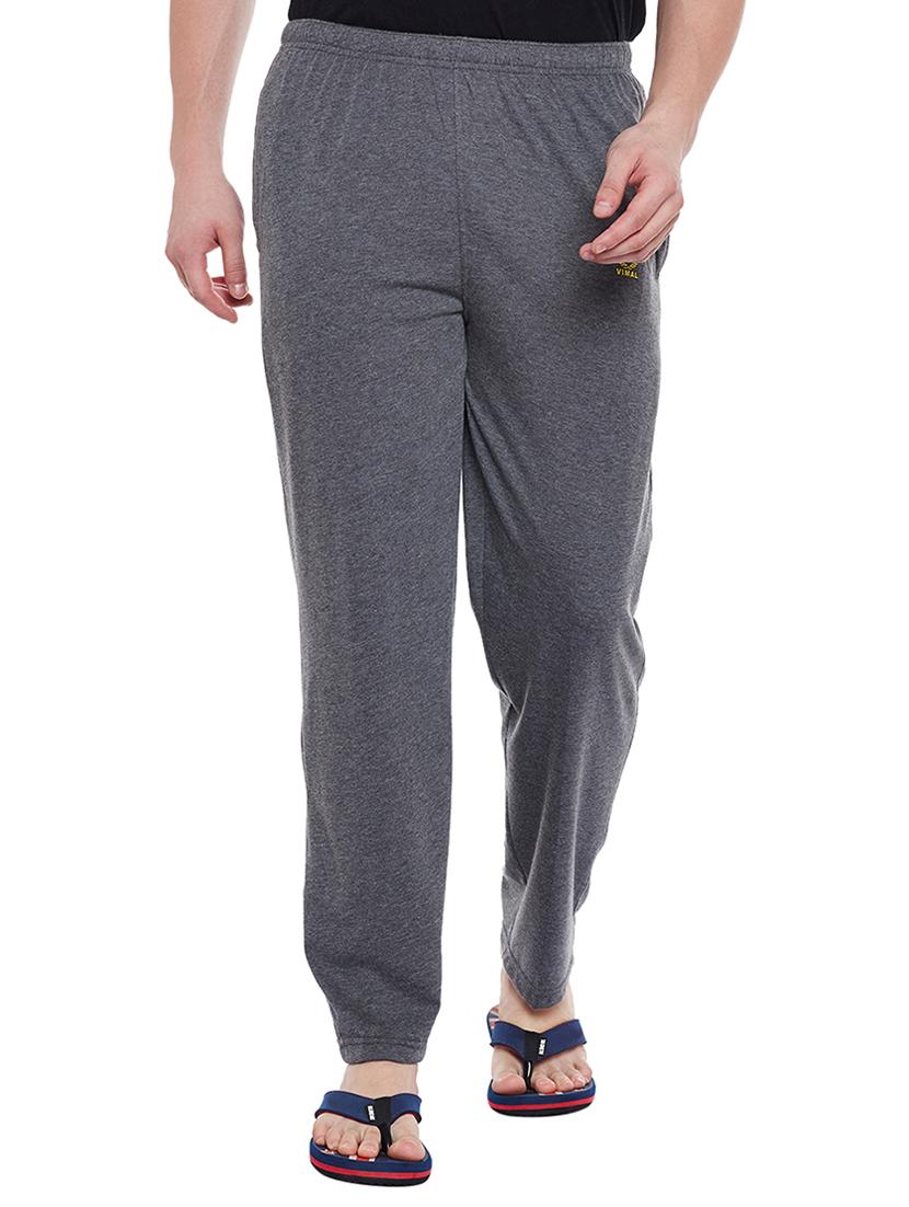 grey cotton full length track pant - 15231755 - Zoom Image - 4