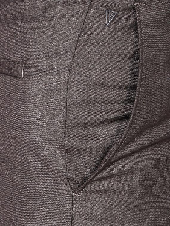brown cotton blend flat front formal trouser - 15236366 - Zoom Image - 4