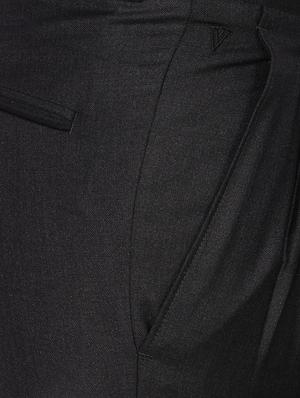navy blue cotton blend pleated formal trouser - 15236367 - Standard Image - 4