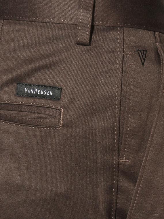 brown polyester blend pleated formal trouser - 15236385 - Zoom Image - 4