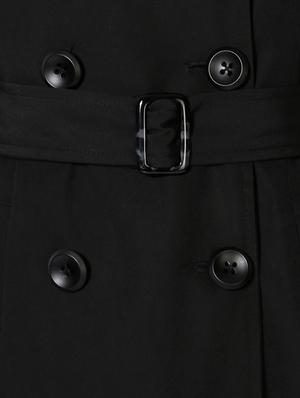 black solid cotton trench coat - 15236737 - Standard Image - 4
