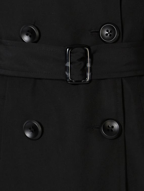 black solid cotton trench coat - 15236737 - Zoom Image - 4