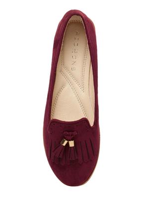 maroon suede slip on loafers - 15237016 - Standard Image - 4