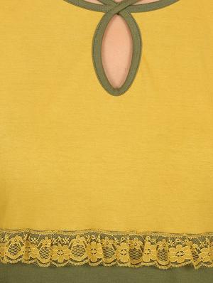 key hole neck top with pajama set - 15240894 - Standard Image - 4
