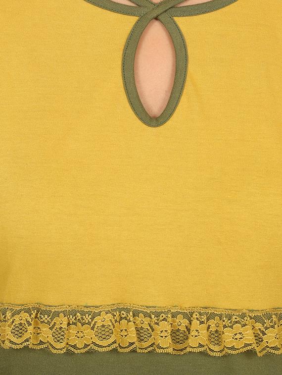key hole neck top with pajama set - 15240894 - Zoom Image - 4
