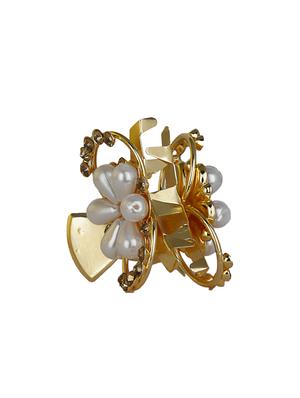 AccessHer Gold & White Color Brass Material With Cubic Zirconia Stone Butterfly clip For Women - 15242139 - Standard Image - 4