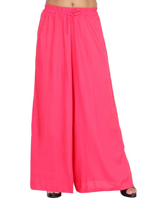 pink flared palazzo - 15242181 - Standard Image - 1