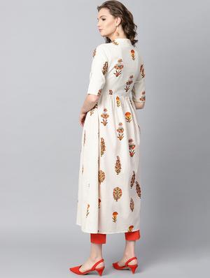 floral flared kurta - 15242659 - Standard Image - 4