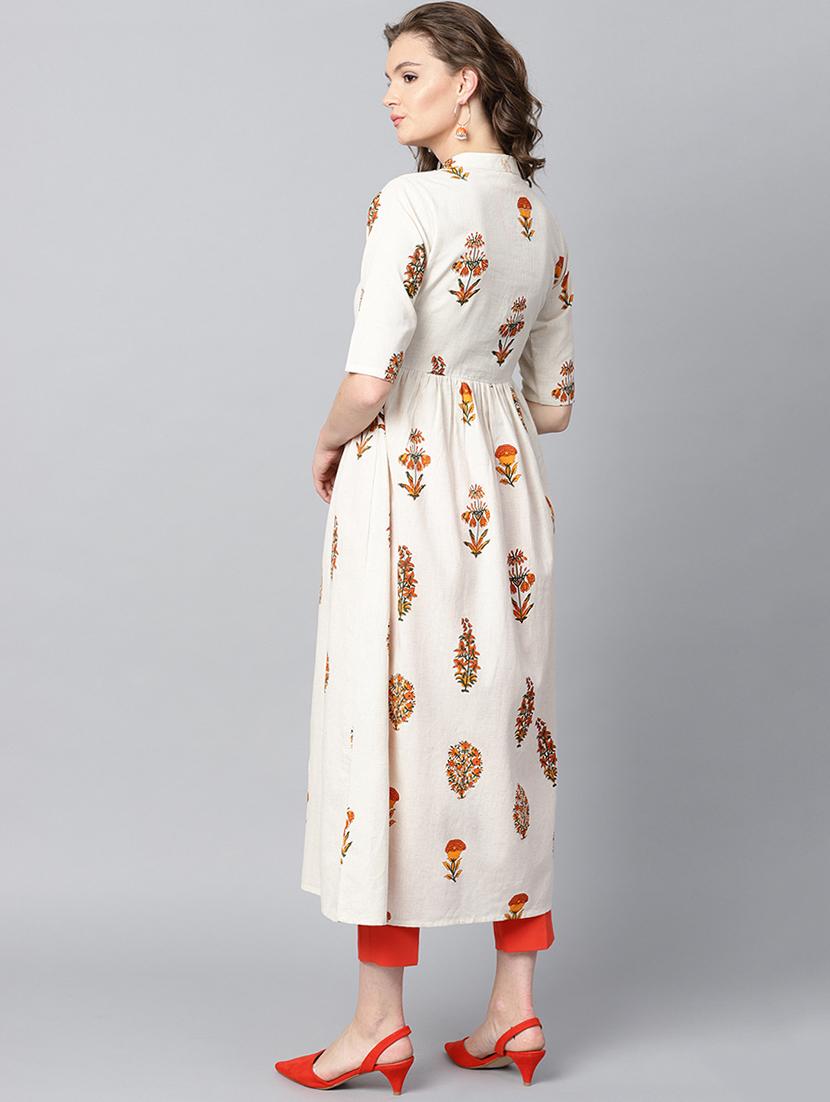 floral flared kurta - 15242659 - Zoom Image - 4