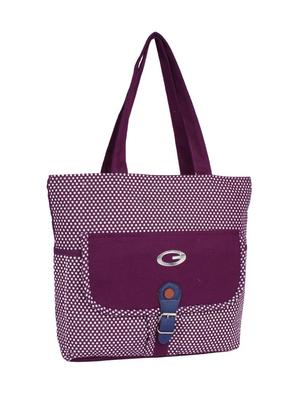purple cotton polyester blend regular handbag - 15243293 - Standard Image - 4
