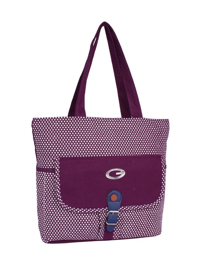 purple cotton polyester blend regular handbag - 15243293 - Zoom Image - 4