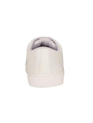 white leatherette laceup sneakers - 15249556 - Standard Image - 4