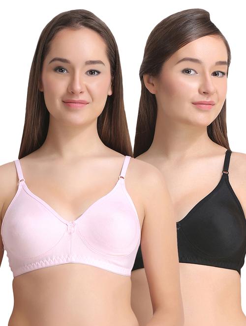 set of 2 contrast bow patch bras - 15250238 - Standard Image - 1