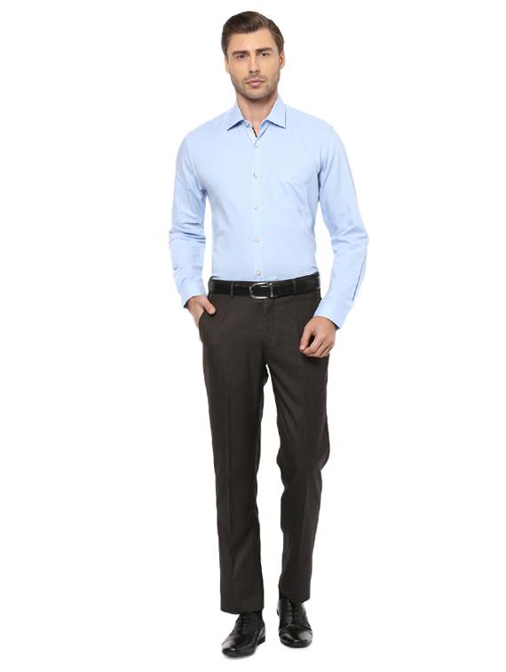 blue cotton formal shirt - 15252345 - Zoom Image - 4