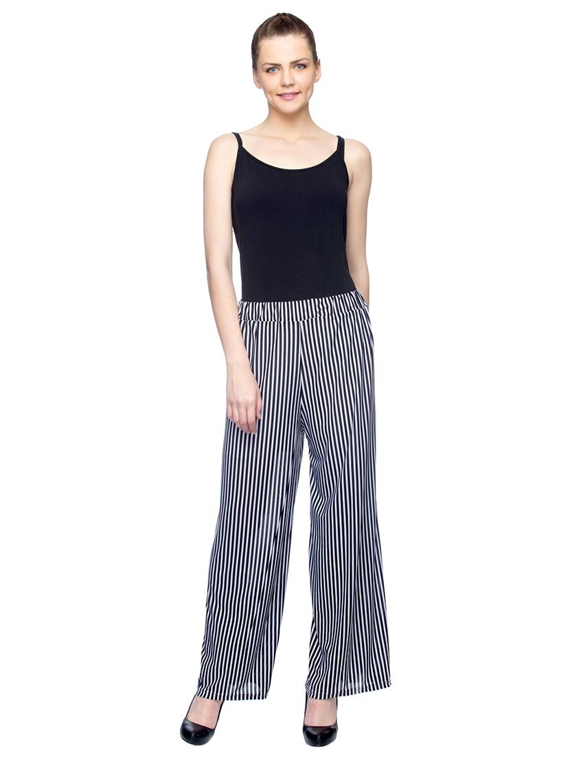black striped viscose palazzo - 15252385 - Zoom Image - 4