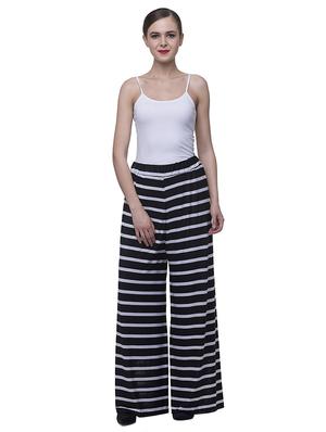 black striped viscose palazzo - 15252387 - Standard Image - 4