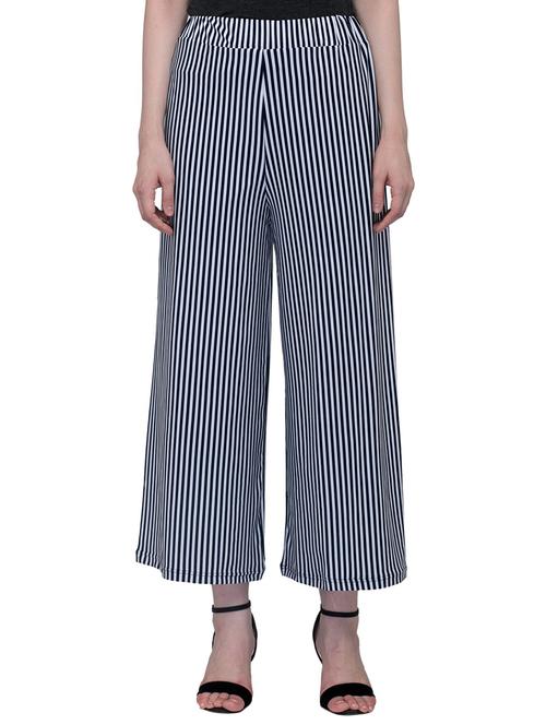 navy blue viscose palazzo - 15252394 - Standard Image - 1