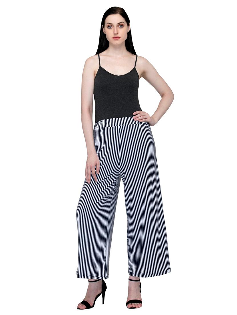 navy blue viscose palazzo - 15252394 - Zoom Image - 4