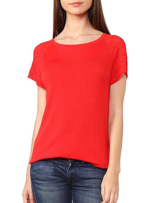raglan sleeve round neck top - 15252888 - Standard Image - 1